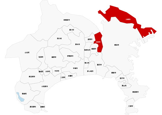 対応エリア｜大和市・川崎市【鍵屋カギ丸横浜本部】の画像